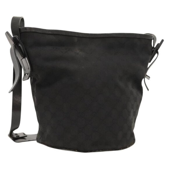 GUCCI GG Canvas Shoulder Bag Black Silver 106240 Auth 117411 - Picture 1 of 16